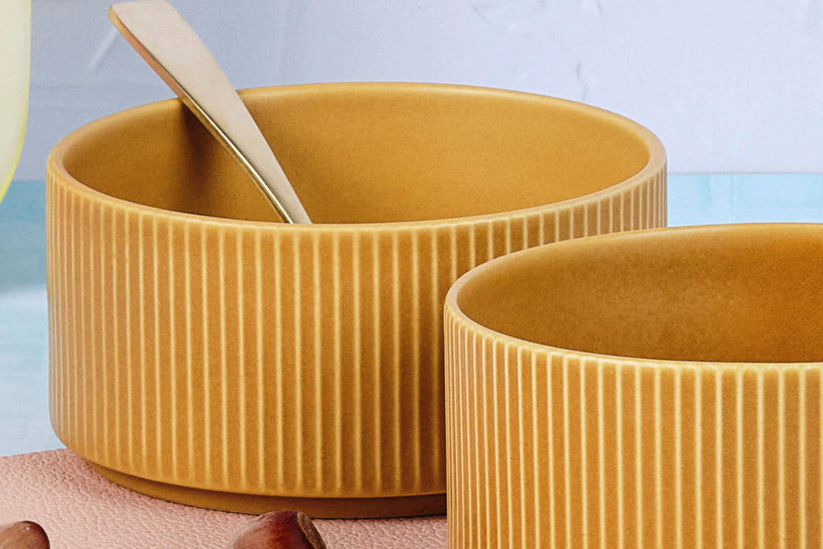 SCHALEN Scandi Ø12cm - 4er-Set - Ocre - Gelb, Keramik (12cm) - Björn