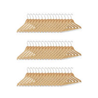 SÚPRAVA vešiakov - svetlohnedá, kov/drevo (44.5/22.5/1.3cm) - Relaxdays