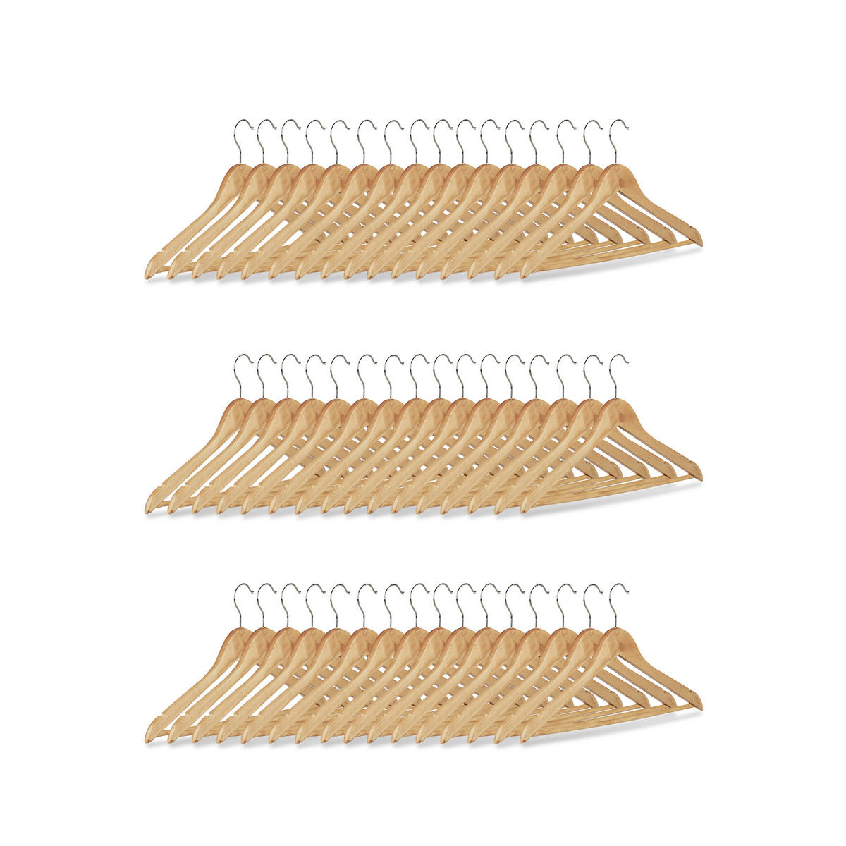 SÚPRAVA vešiakov - svetlohnedá, kov/drevo (44.5/22.5/1.3cm) - Relaxdays