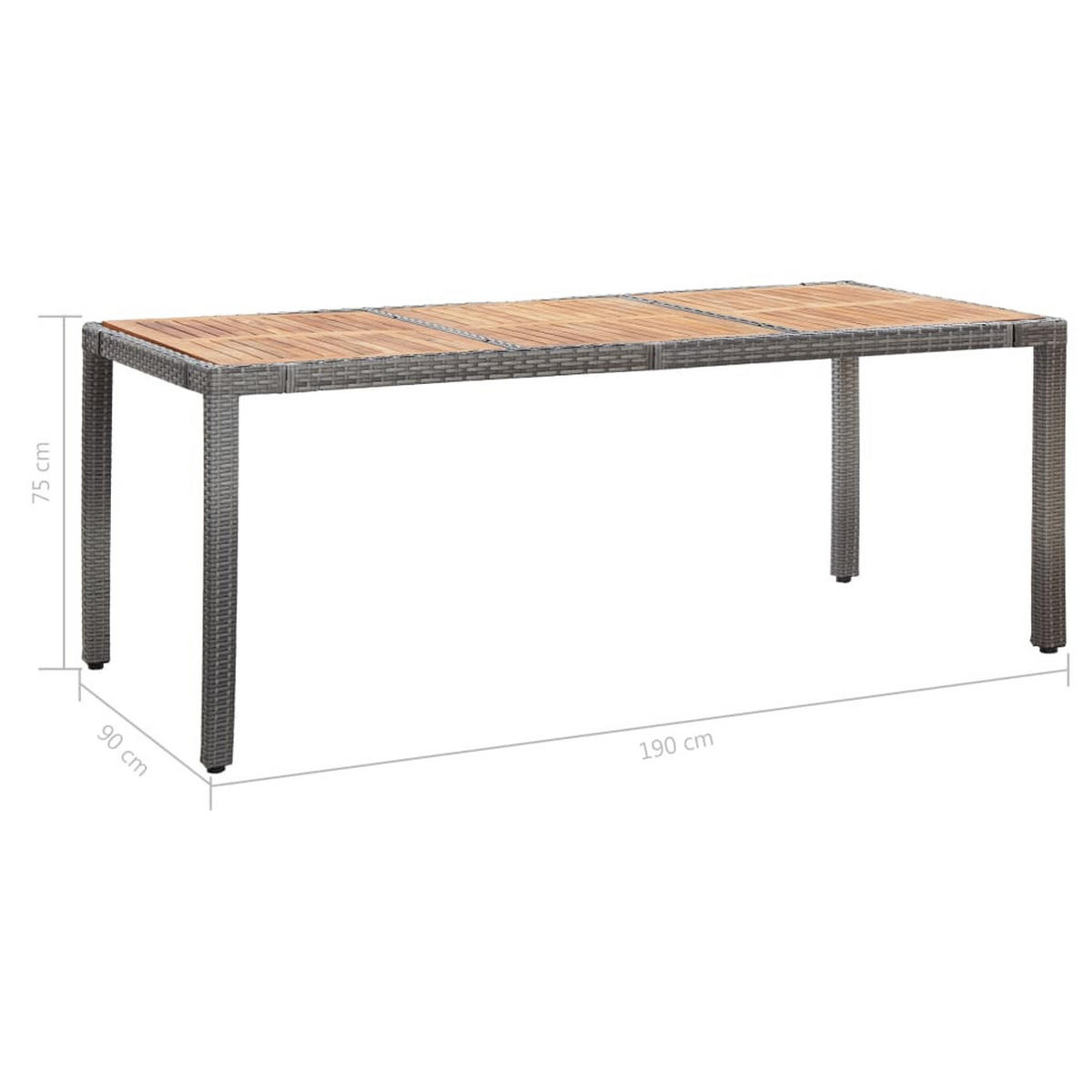 GARTEN-ESSGRUPPE 9-teilig Mit Auflagen Poly Rattan Grau - Grau, Kunststoff/Textil - vidaXL