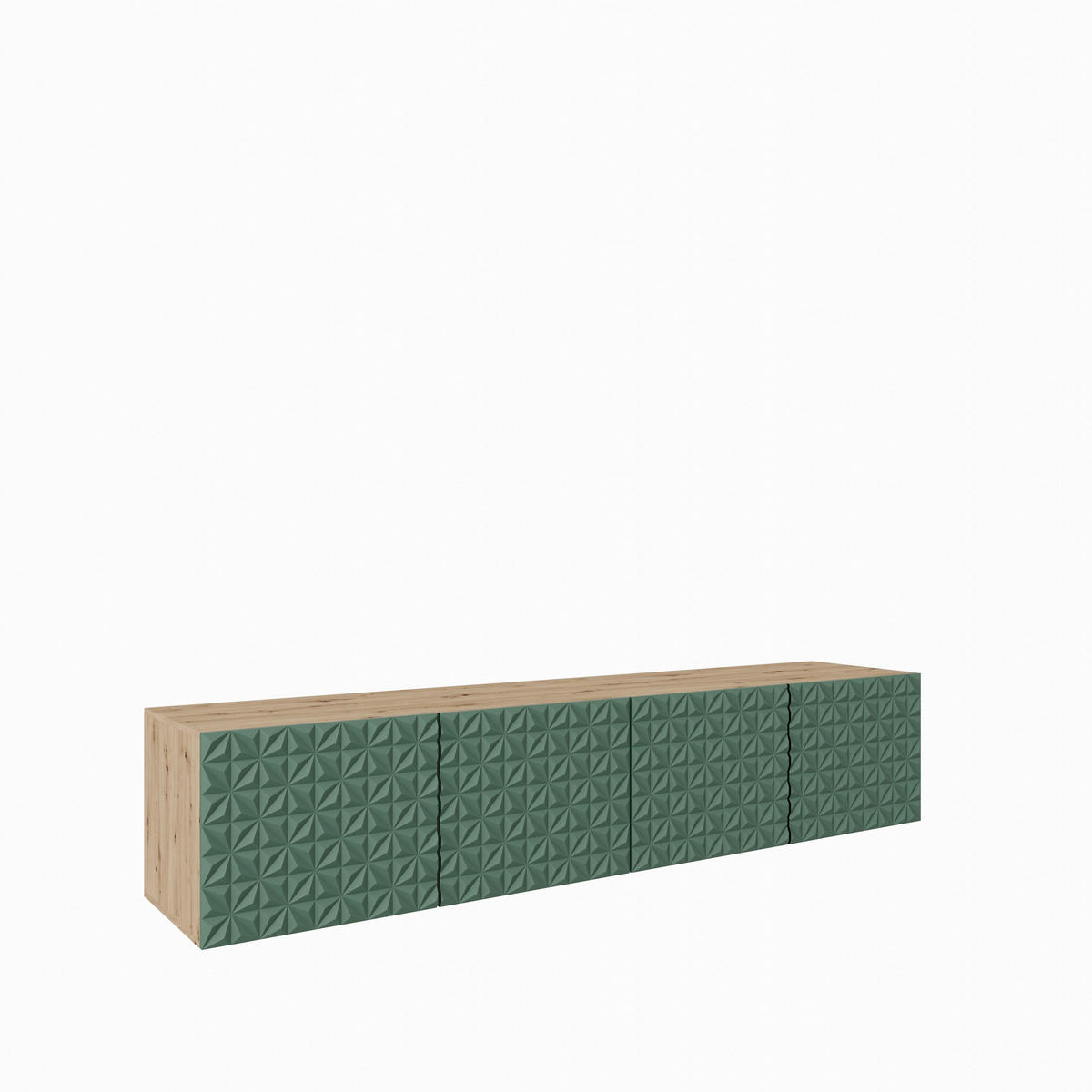 LOWBOARD ROVA 200/41/40 cm, Hängender TV-Schrank Eiche Artisan / Grün - Eiche Artisan/Grün, Holzwerkstoff (200/41/40cm) - MASSENO