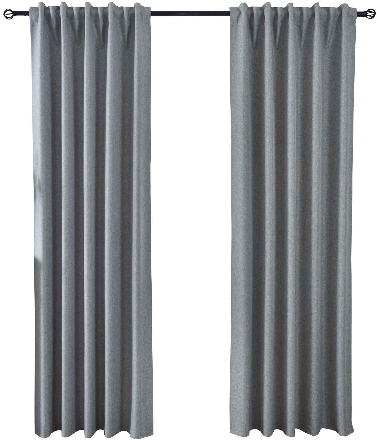 VORHANG 2ER SET BOSTON DARK HxB 245x140 cm Grau - Grau, Textil (140/245cm) - Gardinenbox