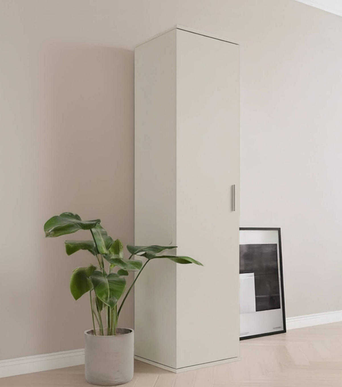 MEHRZWECKSCHRANK Der Kompakte - Beige, Holzwerkstoff (60/180/34cm) - Mokebo