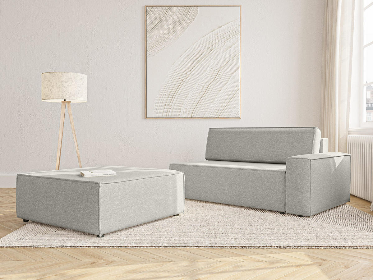 SCHLAFSOFA Lummo Si mit Schlaffunktion, Grau - Grau, Textil (263/70/100cm) - Fedve
