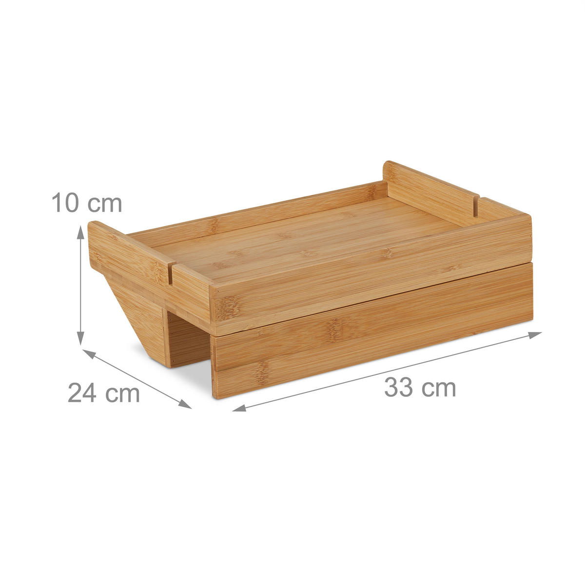BETTABLAGE - Hellbraun, Holz/Metall (33/10/24cm) - Relaxdays