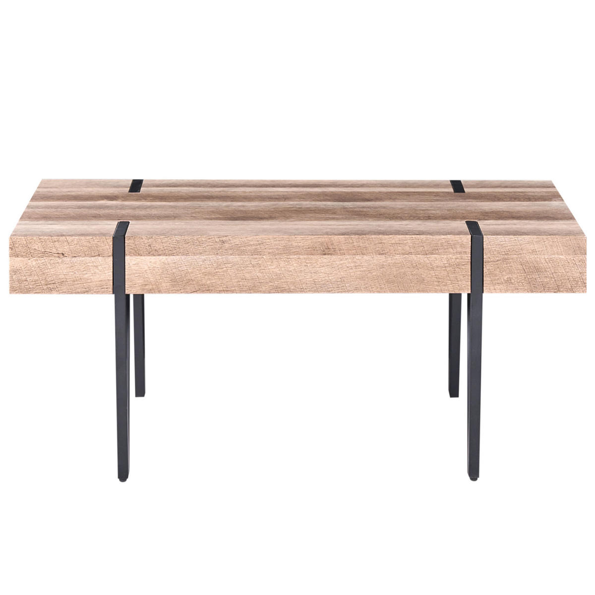 COUCHTISCH brauner Holzfarbton/schwarz rechteckig 60/110 cm Adena - Dunkelbraun/Schwarz, Holzwerkstoff (60/110/40cm) - Beliani