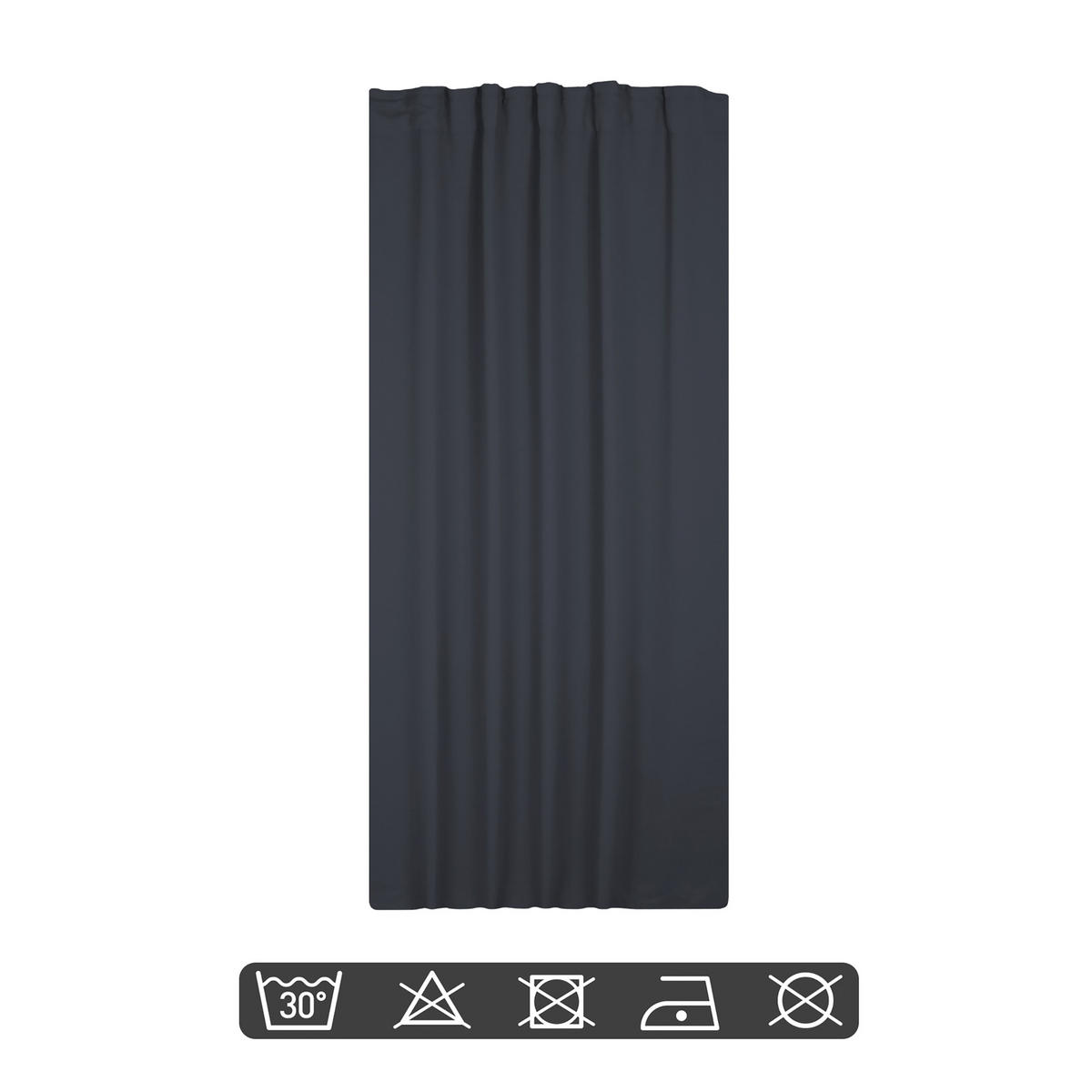 VERDUNKELUNGSVORHANG Kräuselband 140/175 cm Anthrazit - Anthrazit, Textil (140/175cm) - TiborTex