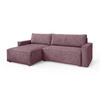 ECKSOFA BESMIR Lila Kordstoff mit Schlaffunktion - Lila, Holz (275/148cm) - MASSENO