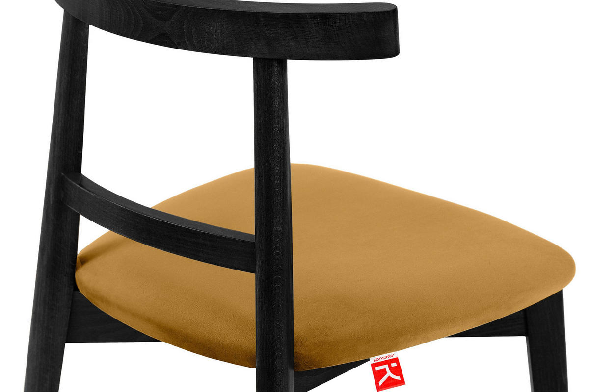 ESSTISCHSTÜHLE LILIO 2 St Vintage, Gelb / schwarz - Gelb/Schwarz, Holz/Textil (47/76/45cm) - KONSIMO®