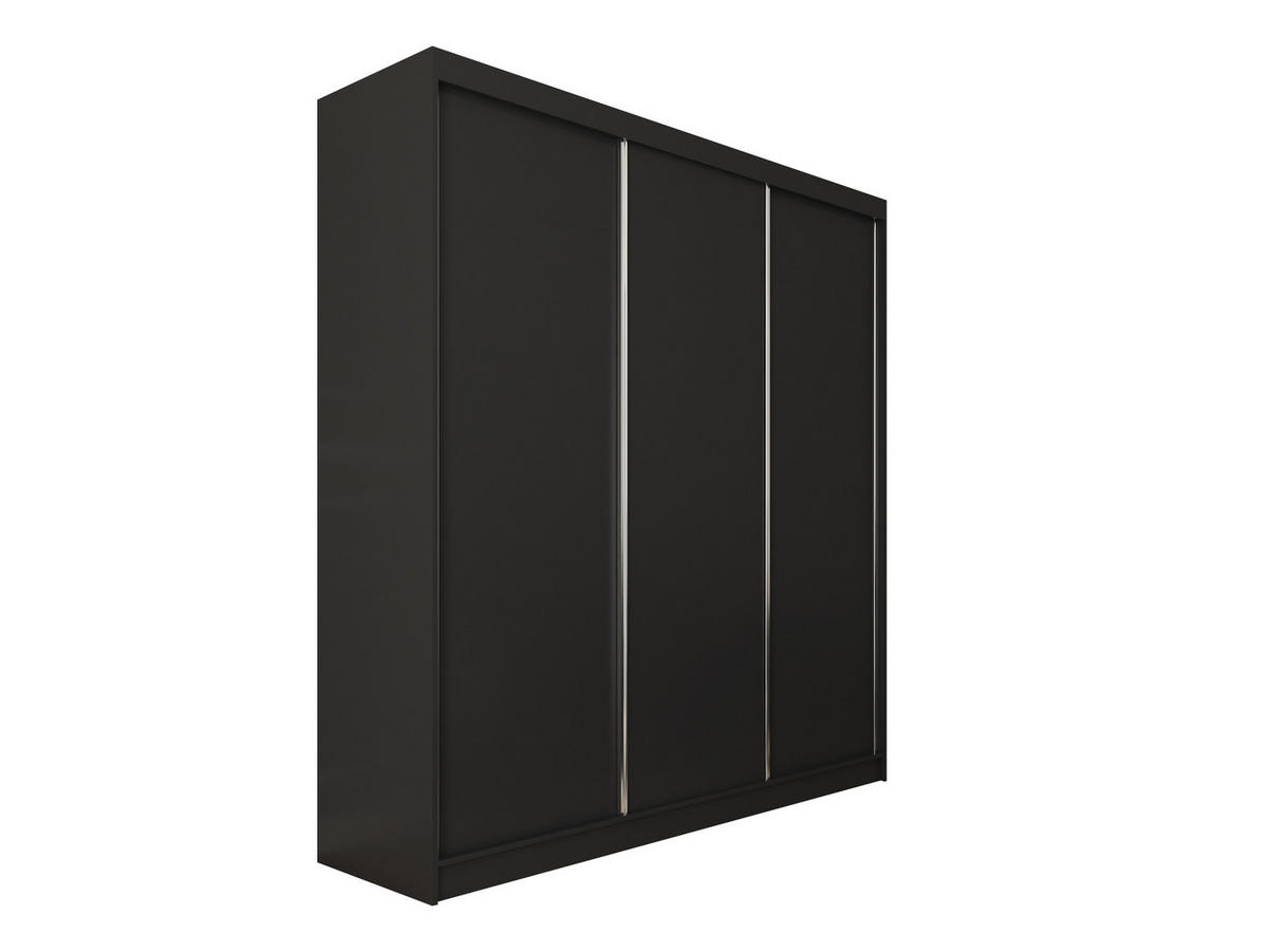 SCHWEBETÜRENSCHRANK SOFIA 180/216/61 cm 3-türig Schwarz - Schwarz, Holzwerkstoff (180/216/61cm) - MASSENO