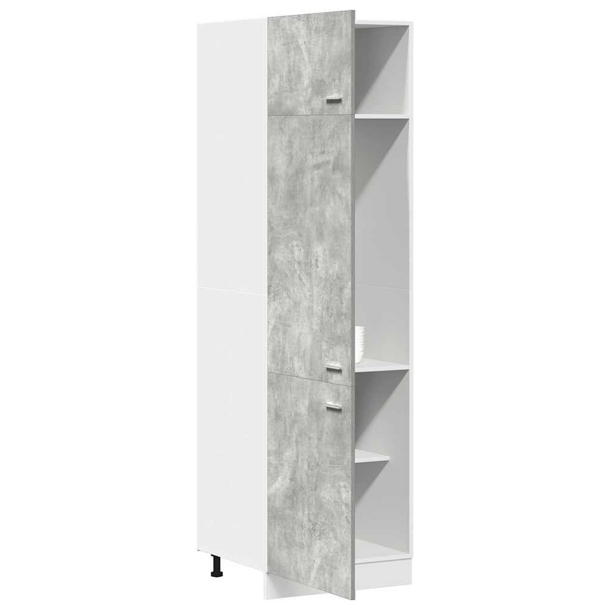 KÜHLUMBAUSCHRANK Lyon Betongrau 60/57/207 Cm Holzwerkstoff - Grau, Holzwerkstoff (57/207/60cm) - vidaXL