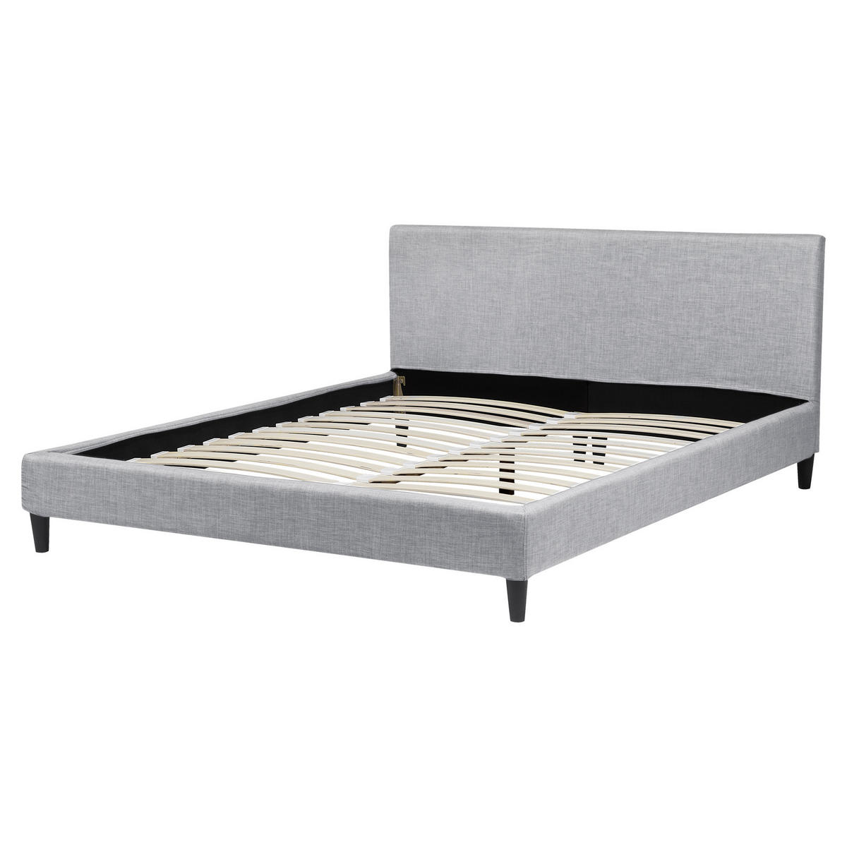 POLSTERBETT 160/200cm Hellgrau Fitou - Hellgrau, Textil (160/200cm) - Beliani