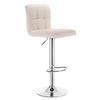 BARHOCKER drehbar, Leinen, Cremeweiß - Silberfarben/Creme, Textil/Metall (44/92/38.5cm) - Woltu