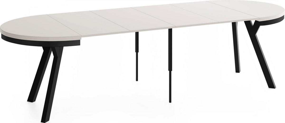ESSTISCH Vero Neo rund ausziehbar verlängerbar, Kaschmir 100-300/100/77 cm - Kaschmir/Beige, Holz/Holzwerkstoff (100/300/77cm) - WFL GROUP
