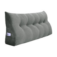 RÜCKENKISSEN für Bett Kord Grau 160 cm - Grau, Textil (50/160cm) - Vercart