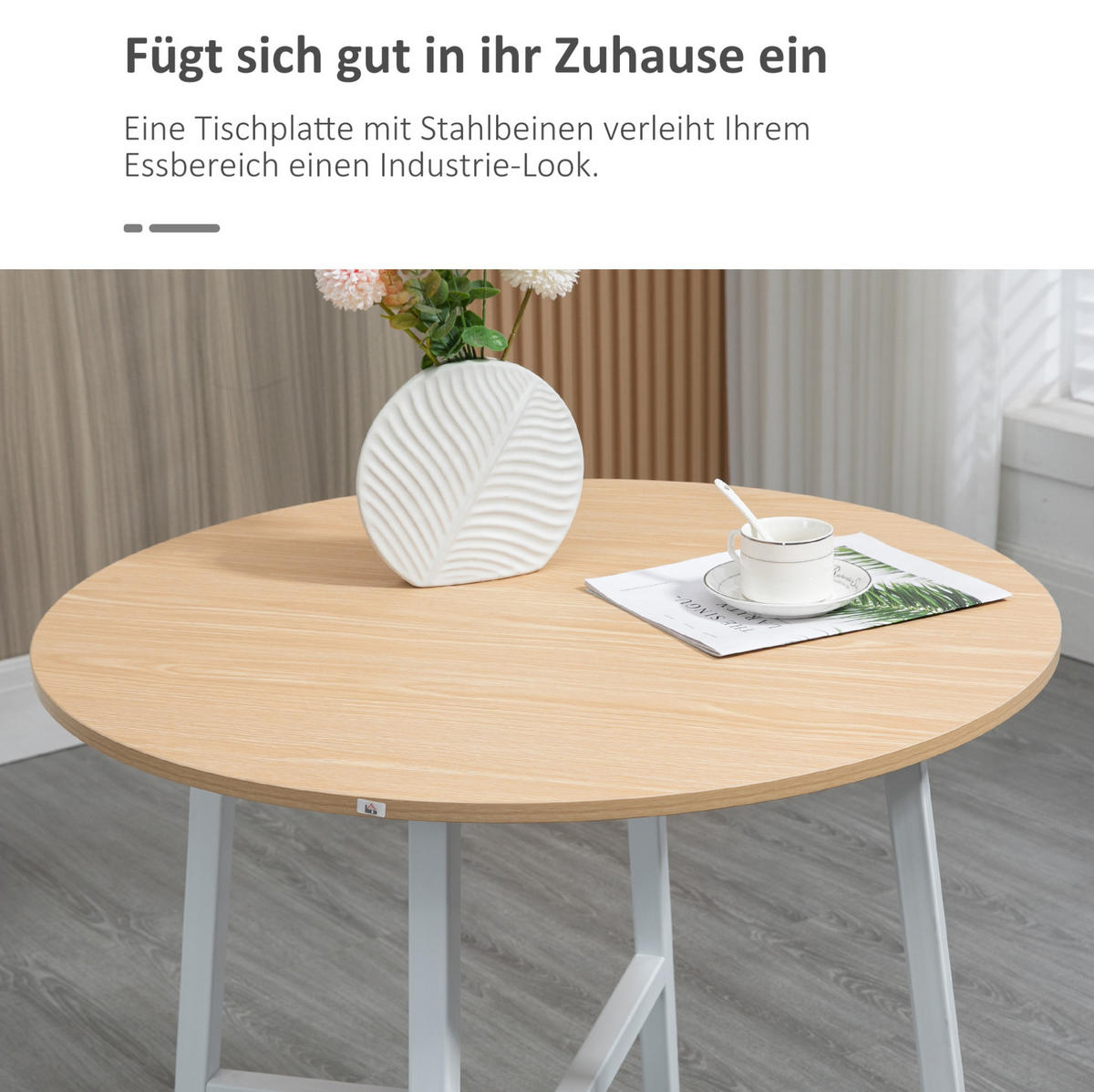 ESSTISCH 80/80/76 cm Naturholz mit rutschfesten Fußpolstern aus Sperrholz - Braun, Holzwerkstoff (80/80/76cm) - OKWISH