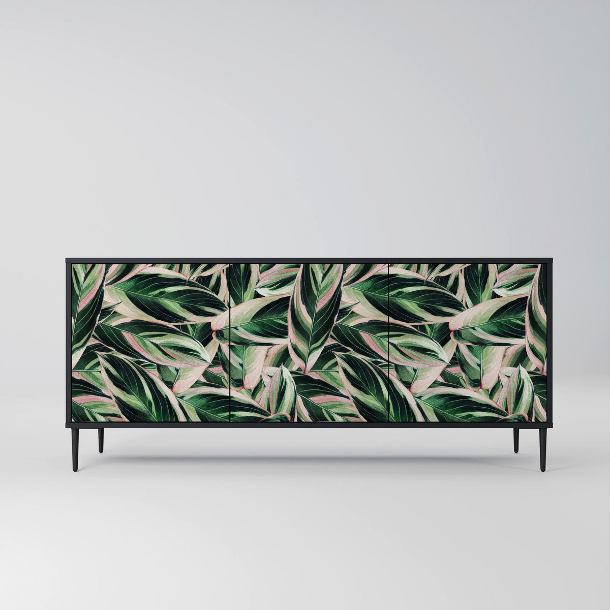 SIDEBOARD EERIE STROMANTHE, Eicheneffekt, 164,5x42x77,5 cm, 3 Türen - Eichefarben/Buchefarben, Holzwerkstoff/Buchenholz (164.5/77.5/42cm) - SpaceRebels