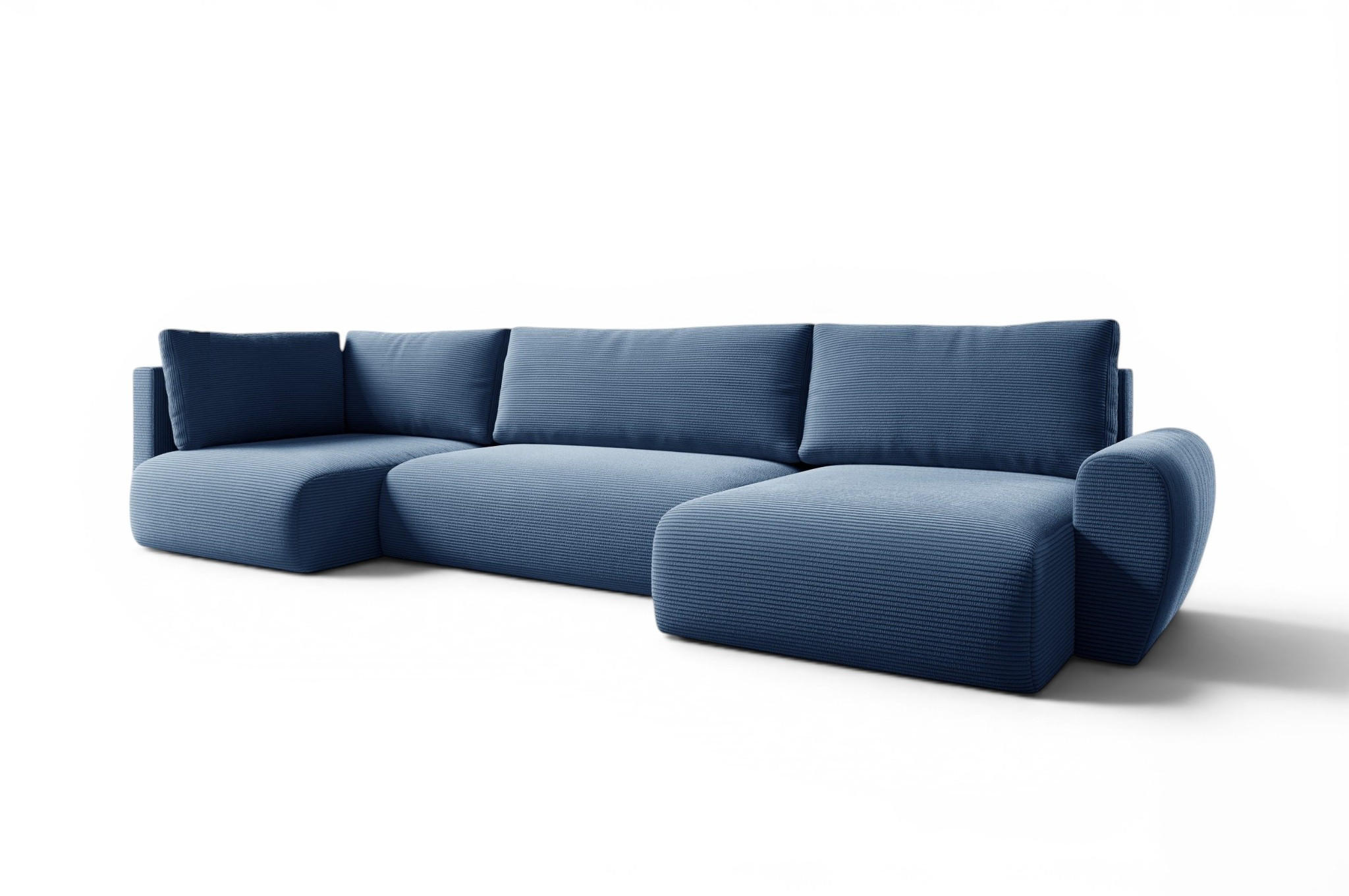 WOHNLANDSCHAFT Galan Mit Schlaffunktion - Blau, Holzwerkstoff/Textil (153/70/385cm) - Fun Möbel