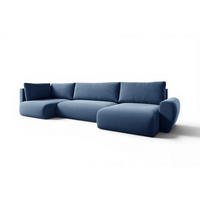 WOHNLANDSCHAFT Galan Mit Schlaffunktion - Blau, Holzwerkstoff/Textil (153/70/385cm) - Fun Möbel