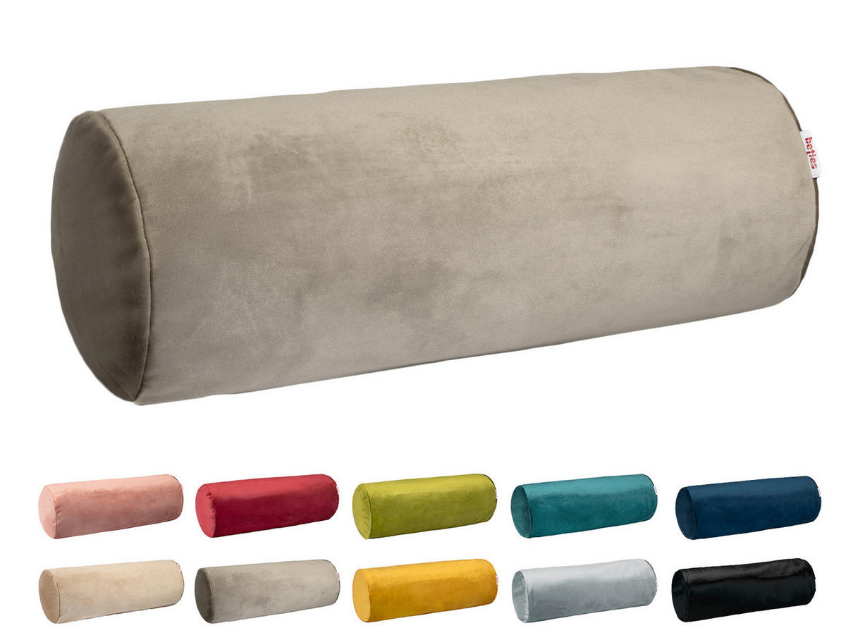 NACKENROLLENHÜLLE Samt&Sonders taupe 40/15 cm - Taupe, Textil (15/40cm) - beties Heimtextil