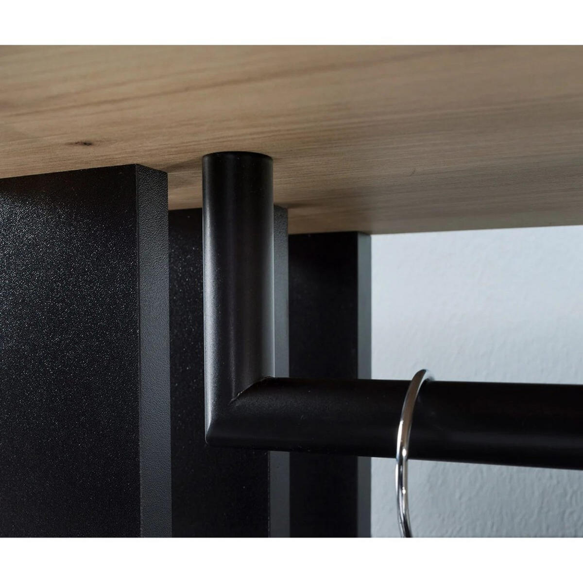 GARDEROBENSCHRANK Limo mit Spiegel und Schuhschrank, Eiche Artisan+schwarz - Eiche Artisan, Holzwerkstoff (100/190/33cm) - Beautysofa
