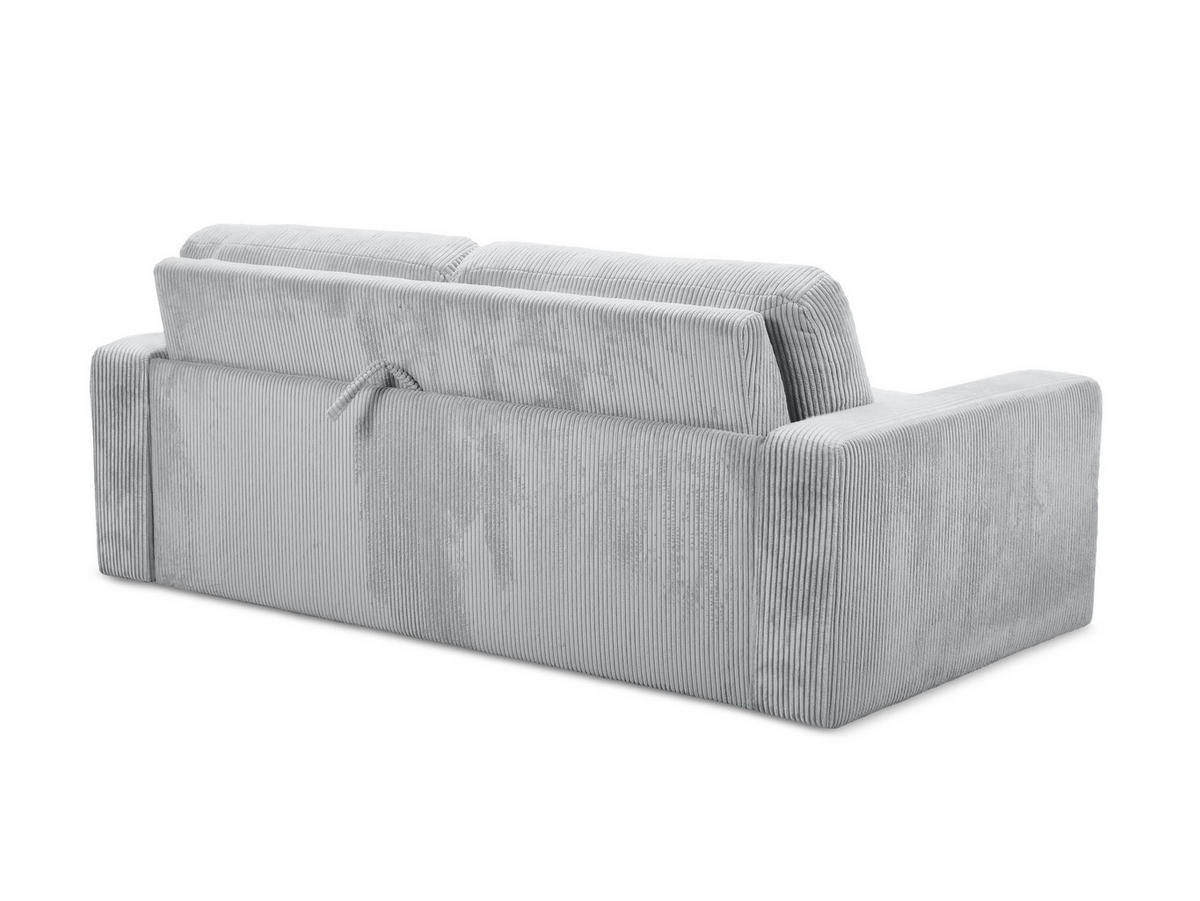 3-SITZER SOFA mit Schlaffunktion Cord Stoff Grau - Hellgrau/Schwarz, Kunststoff/Textil (195/80/100cm) - Makamii