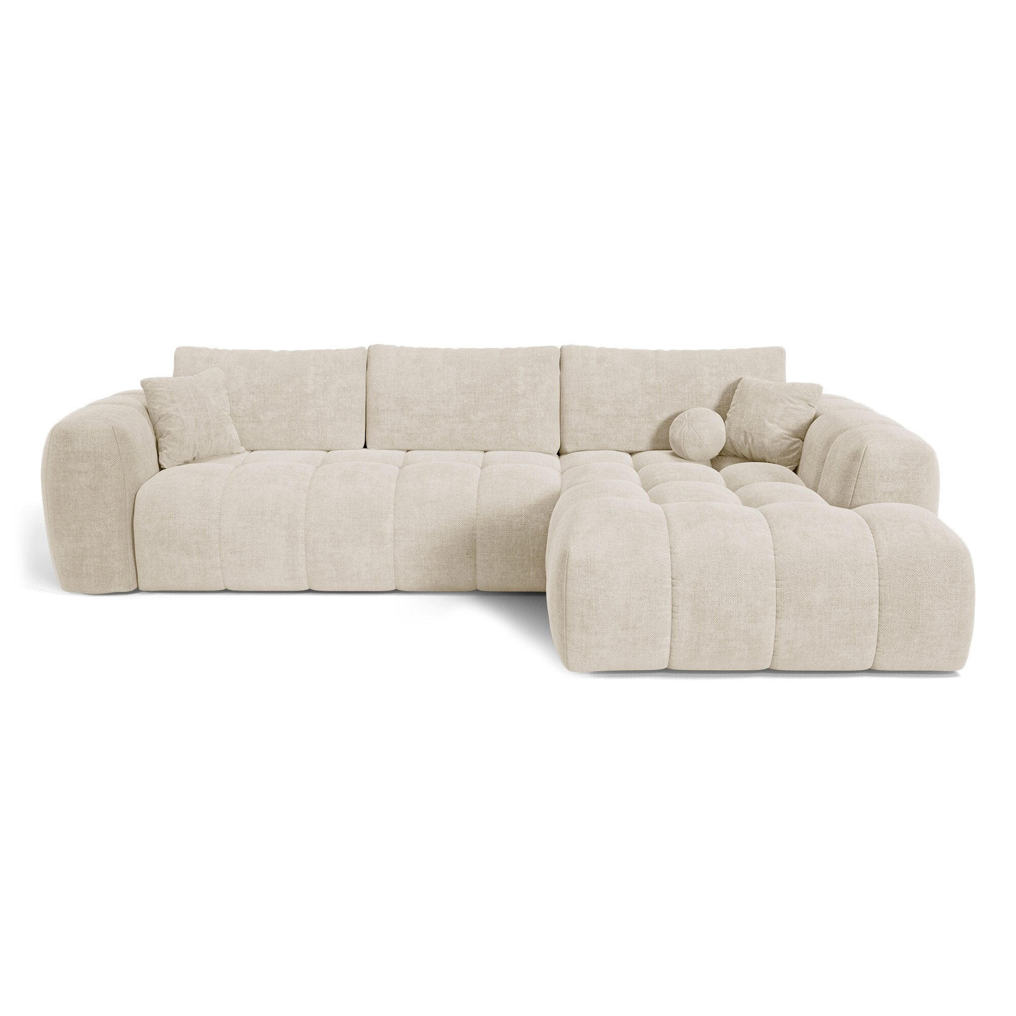 ECKSOFA rechtwinklig SKY Köpergewebe Creme 310cm - Creme, Textil (310/180cm) - Premium Interiors