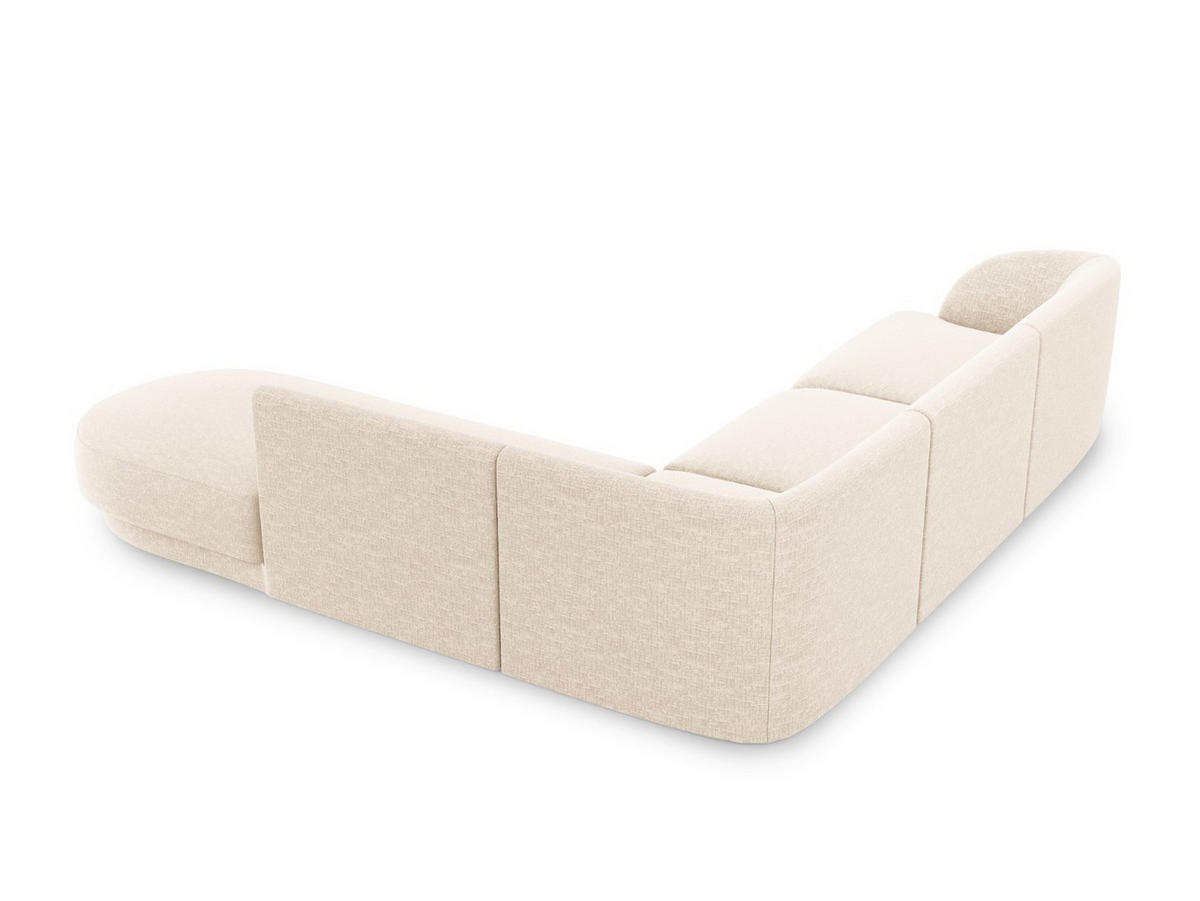 ECKSOFA rechts Miley aus Chenille-Stoff leichtes beige 6 Sitzplätze - Creme, Textil (248/255cm) - Micadoni