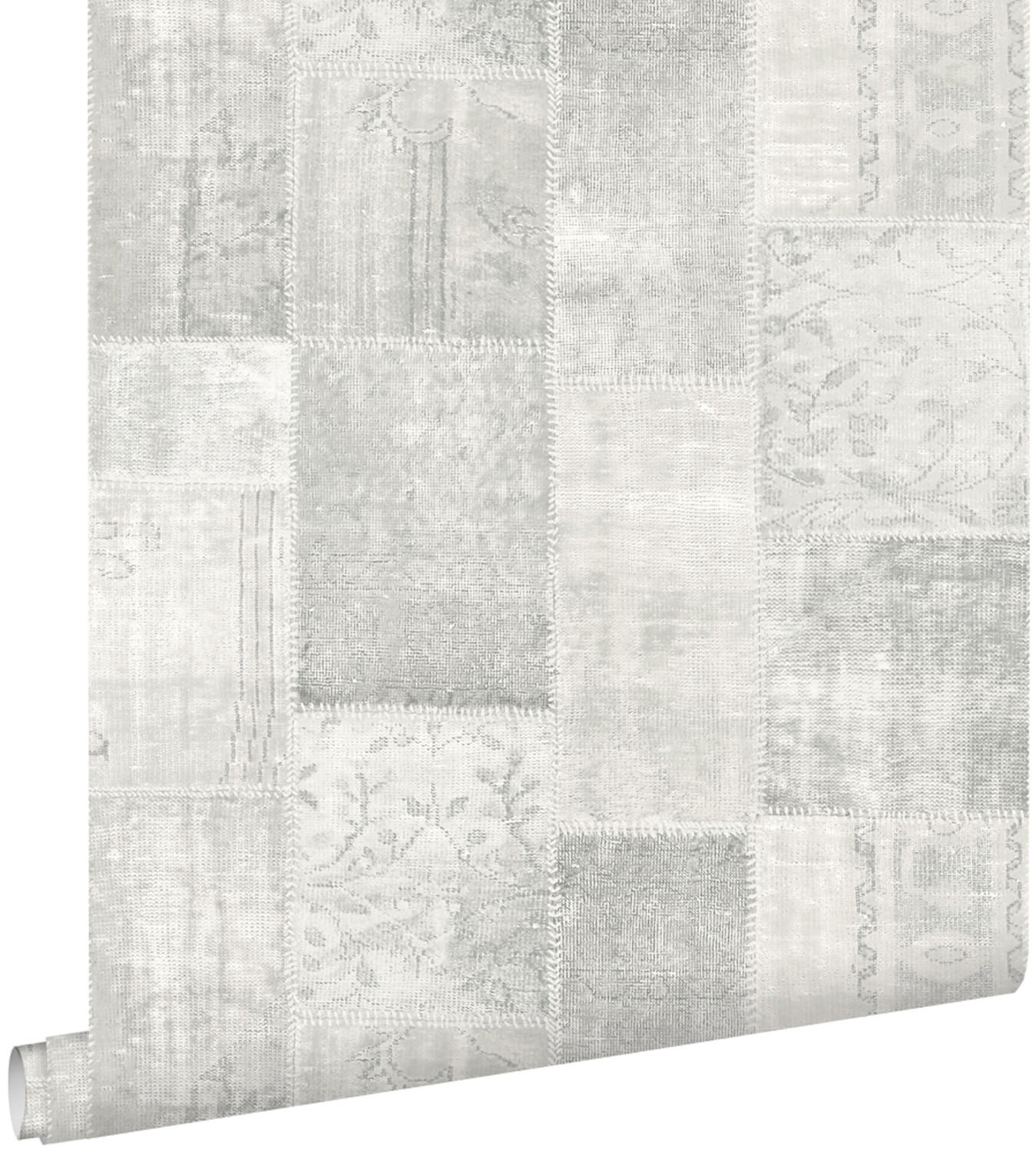TAPETE Kelim-Patchwork 53 cm x 10.05 m - Grau, Papier (53/1000cm) - ESTAhome
