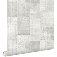 TAPETE Kelim-Patchwork 53 cm x 10.05 m - Grau, Papier (53/1000cm) - ESTAhome