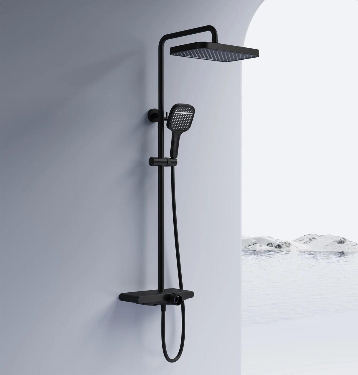 DUSCHGARNITUR Rea Bari Black - Schwarz, Metall (33/118.5/51cm) - REA