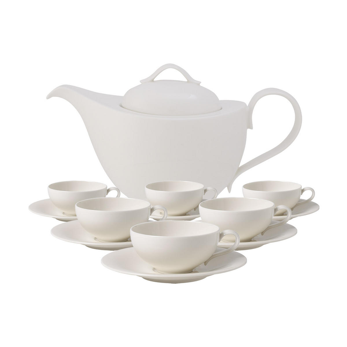 TEE-SET New Cottage Basic weiß 13er Set - Weiß, Keramik (0.001L) - Villeroy & Boch