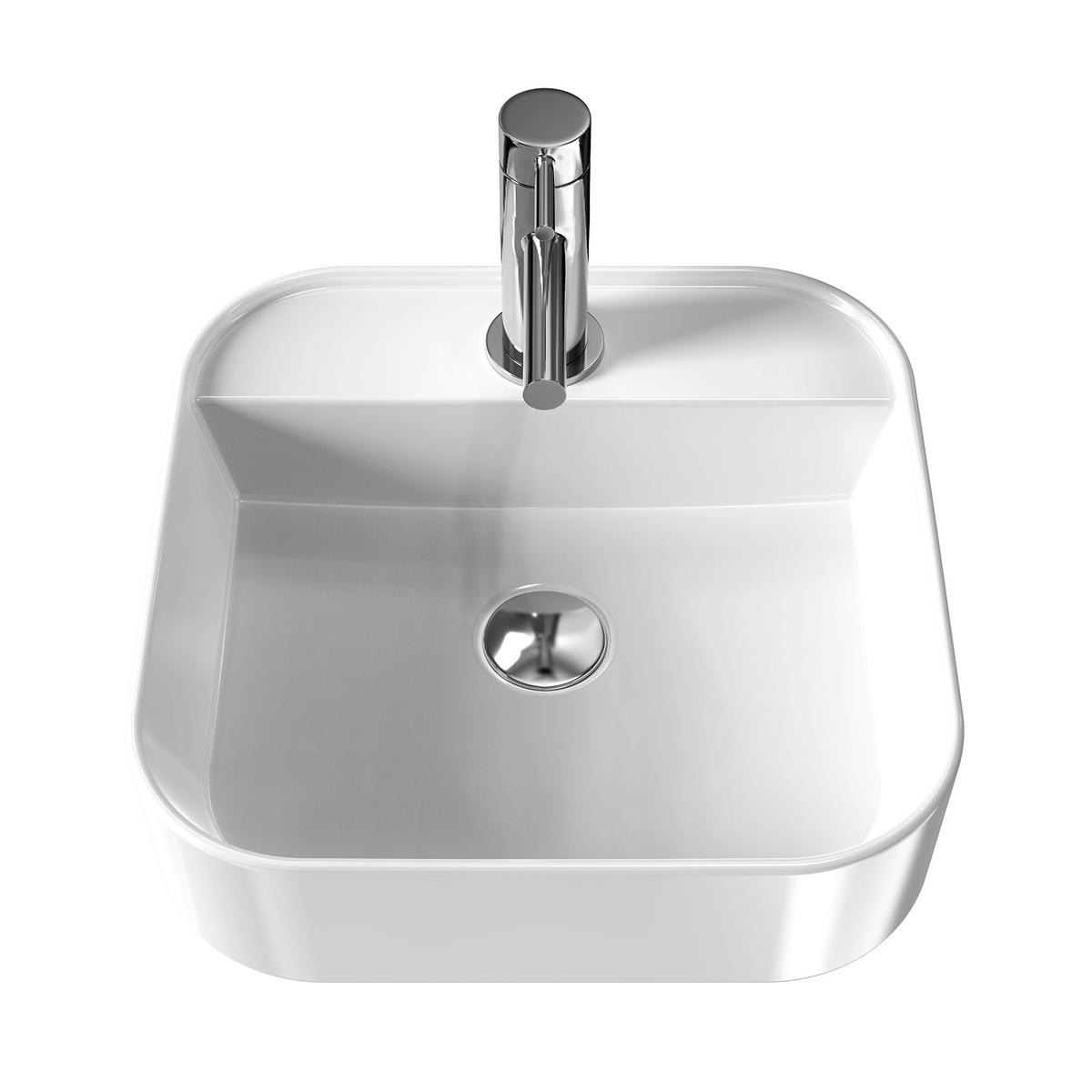WASCHBECKEN Keramik Weiß Ø40 / 11 cm - Weiß Hochglanz, Keramik (40/11/40cm) - EMKE