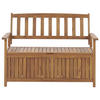 GARTENBANK Akazienholz hellbraun mit Stauraum 120 cm Sovana - Hellbraun, Holz (120/91/60cm) - Beliani