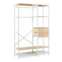 GARDEROBENSTÄNDER Larem - Eichefarben/Schwarz, Holzwerkstoff/Metall (120/180/40cm) - [en.casa]