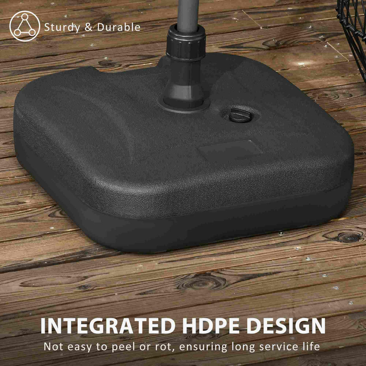 SONNENSCHIRMSTÄNDER befüllbar 30 kg schwarz - Schwarz, Kunststoff (46/45cm) - LEBENLANG