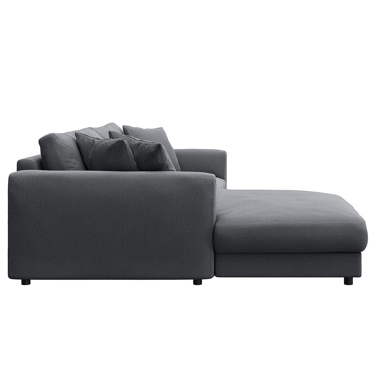 ECKSOFA mit Longchair - Schwarz/Grau, Holz/Kunststoff (238/183cm) - home24
