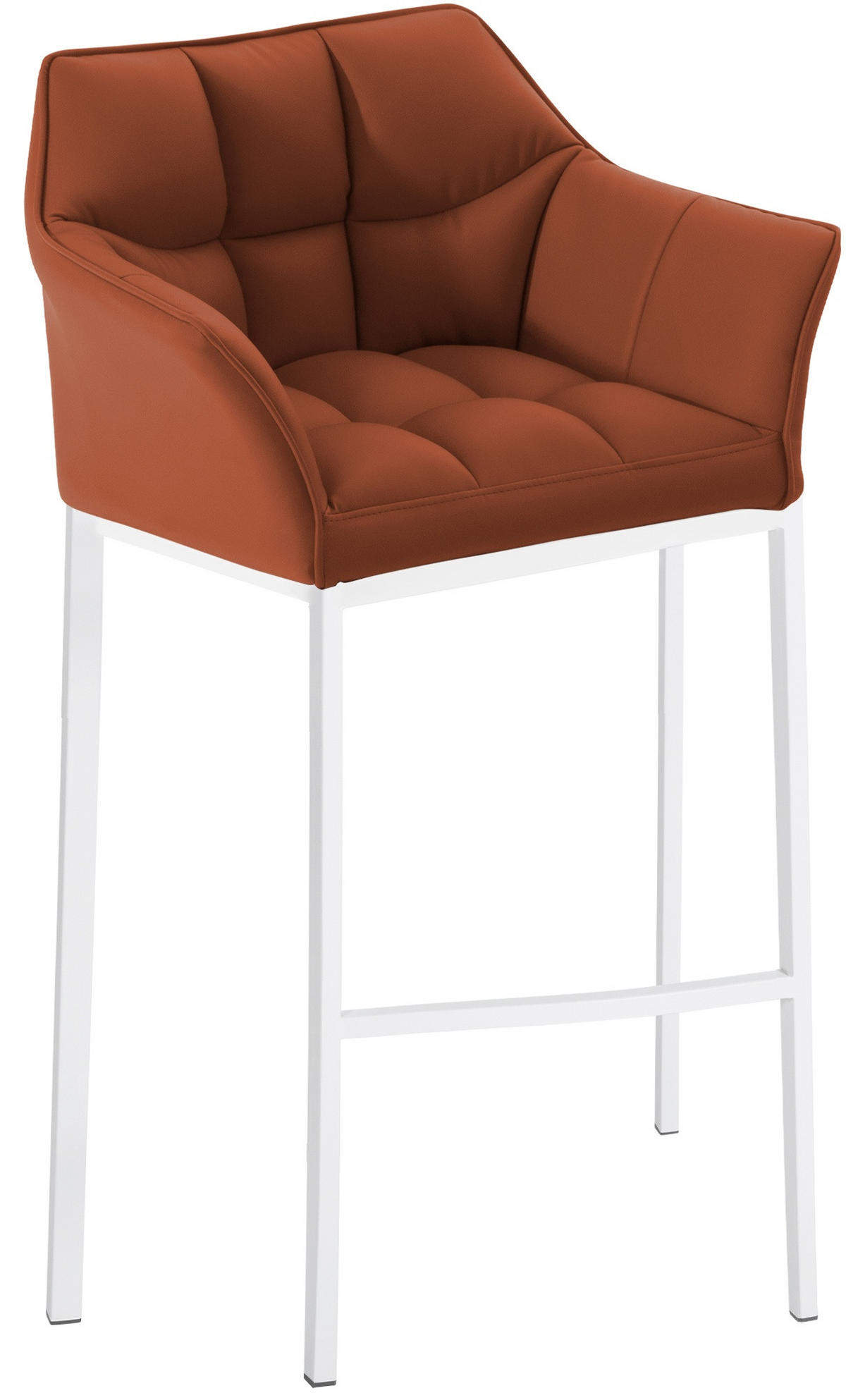 BARHOCKER Lederlook hellbraun - Hellbraun/Weiß, Textil/Metall (64/110/48cm) - CLP