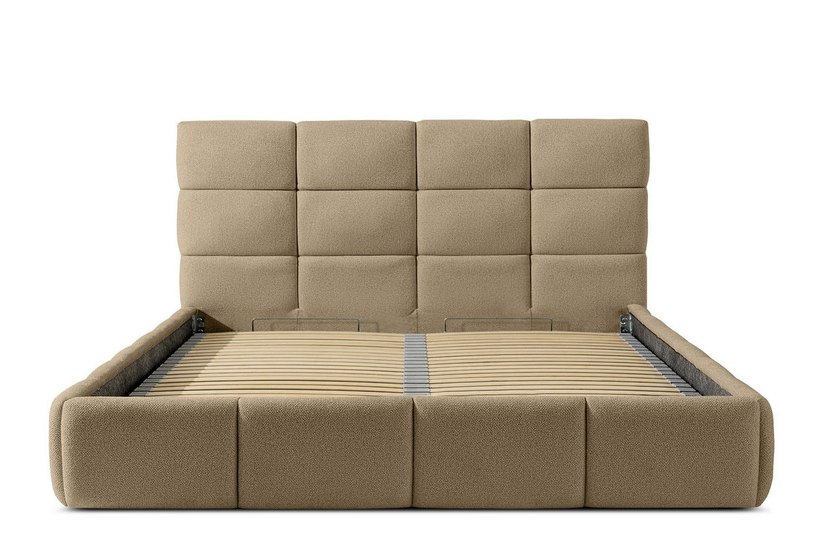 POLSTERBETT ALTOS Bouclé, gelb - Gelb, Holz/Holzwerkstoff (180/200cm) - KONSIMO®