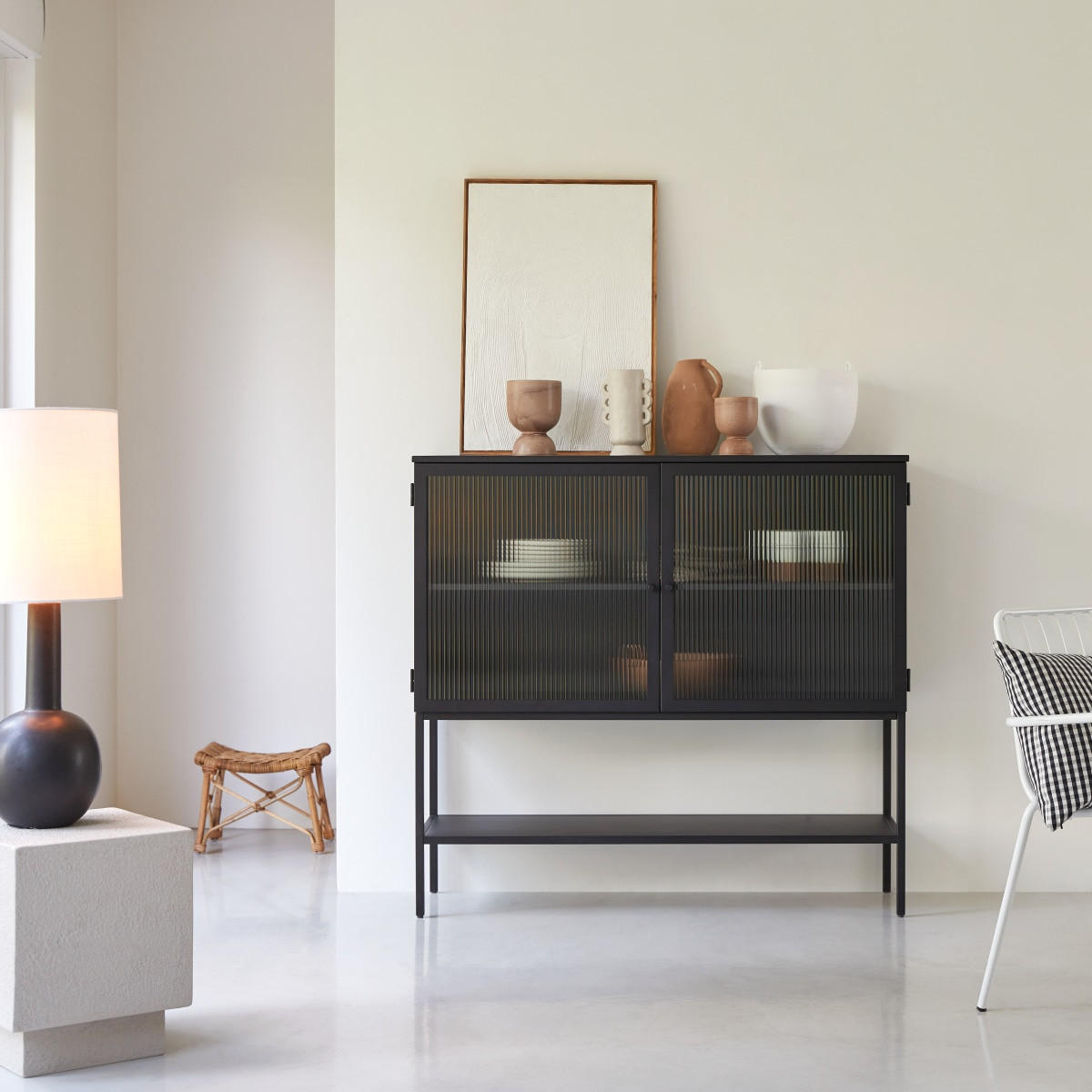 ANRICHTE Antonin Schwarz aus Metall - Schwarz, Metall (120/112/37cm) - Tikamoon