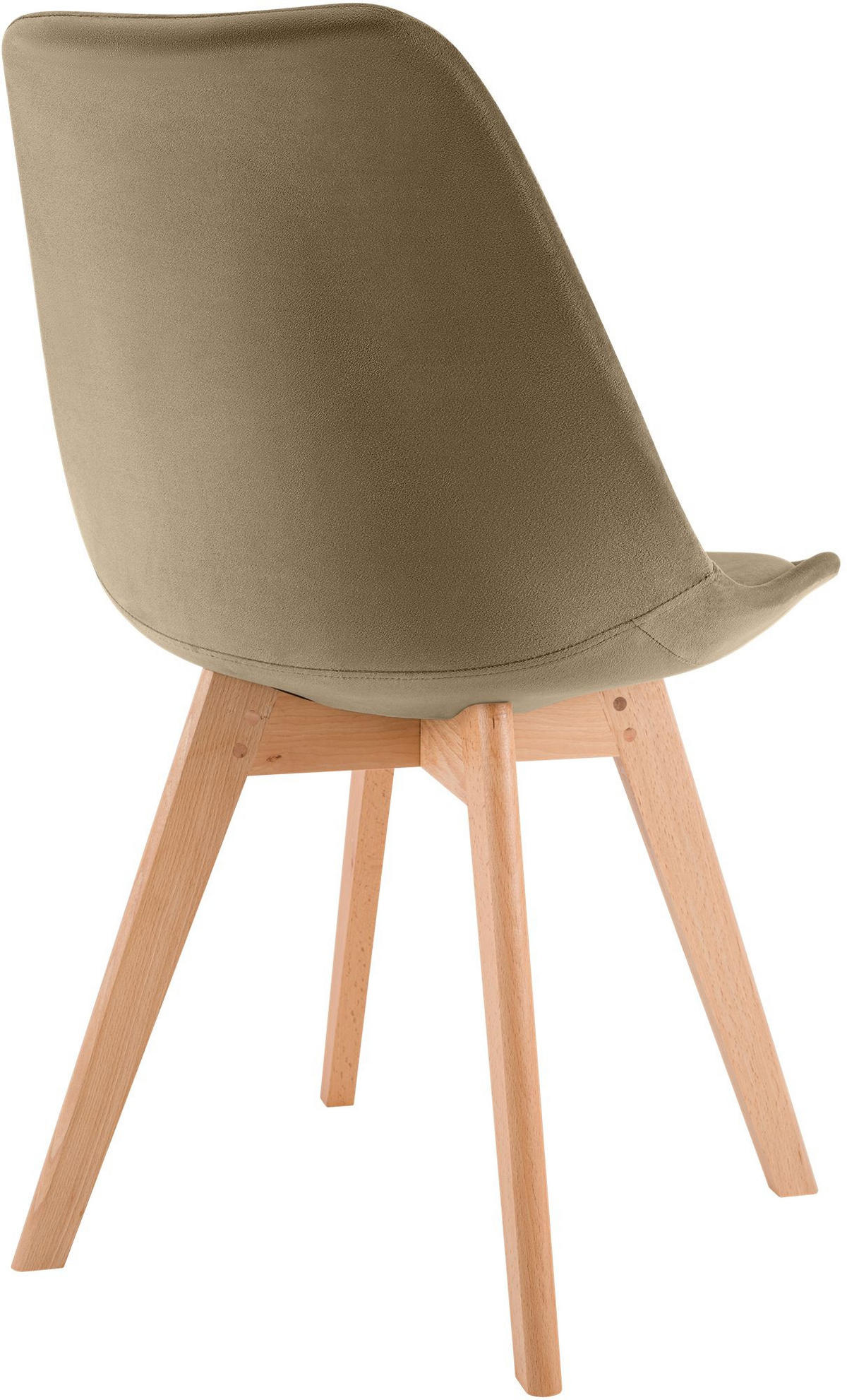 STUHL Samt braun - Eukalyptusholzfarben/Braun, Holz/Textil (49/83/50cm) - CLP