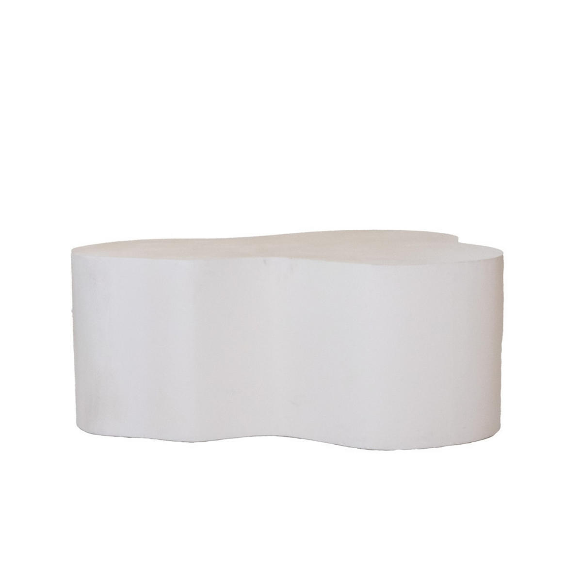 COUCHTISCH, organisch geformt in Betonoptik 100cm, wieß - Weiß, Holz (100/65/41cm) - Giga Meubel
