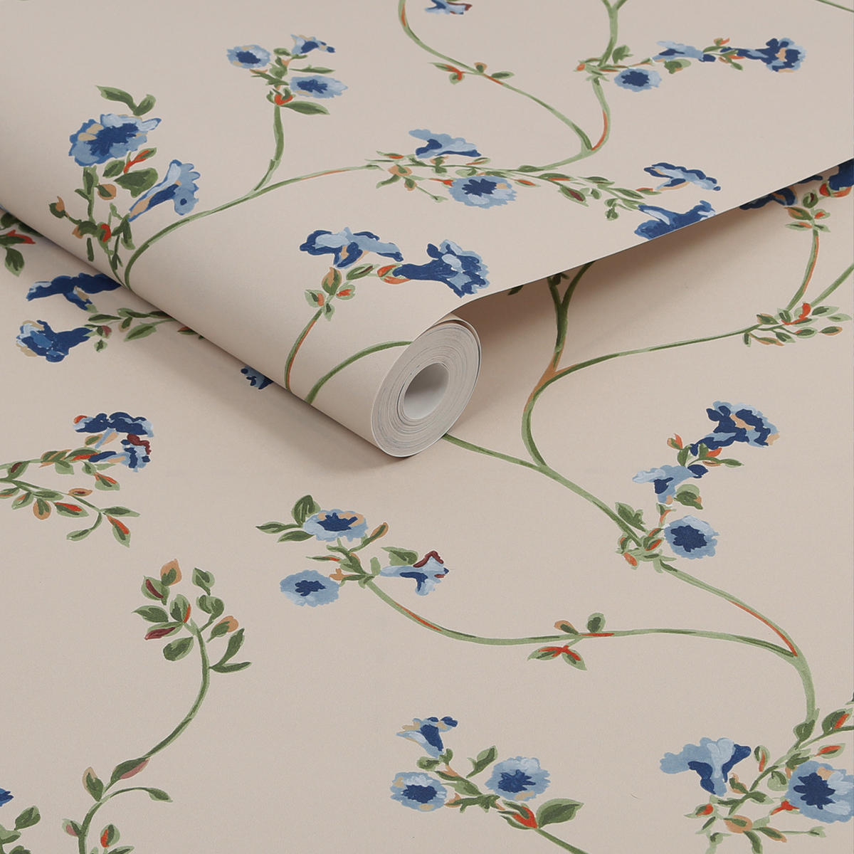VLIESTAPETE Robey Cottage Blumen 1005x52cm - Blau, Papier/Kunststoff (52/1000cm) - Joules