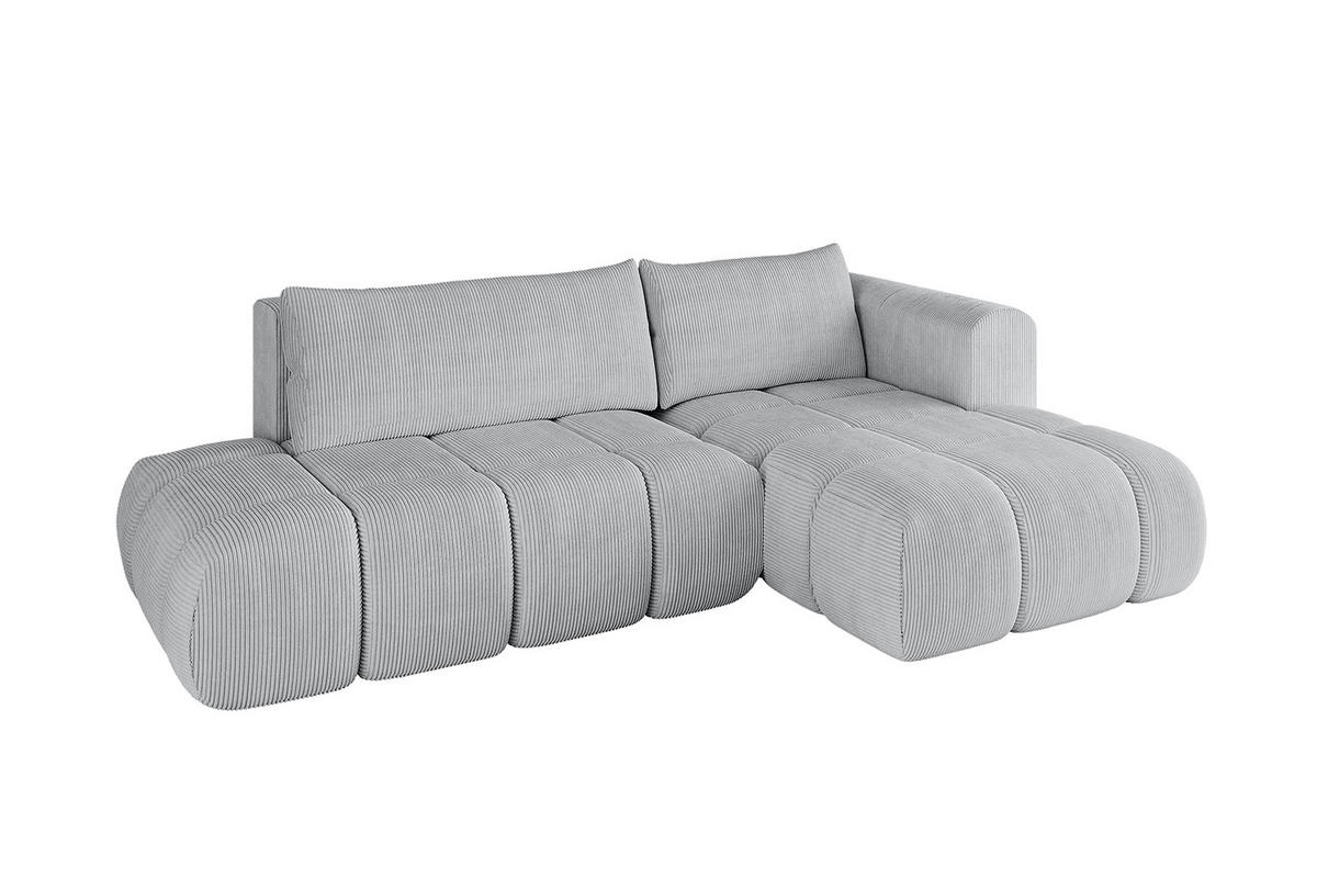 ECKSOFA Ottomane Rechts CLOUD-L 289x180x40 Grau Cord - Grau, Holzwerkstoff/Kunststoff (289/180cm) - ALTDECOR