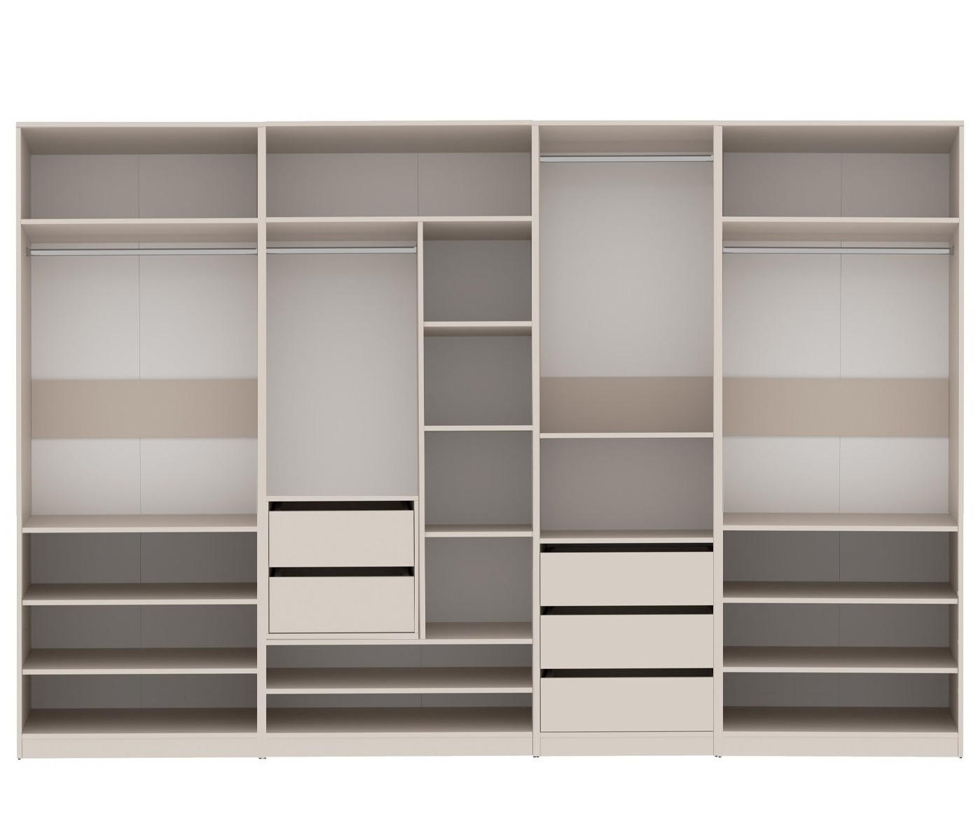 GARDEROBENSCHRANK OFFEN TRES Z/C CASHMERE 310/206/51 cm - Kaschmir, Holzwerkstoff (310/206/51cm) - Marmex Möbel
