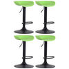 BARHOCKER 4er Set Kunststoff grün - Schwarz/Grün, Kunststoff/Metall (52/67/43cm) - CLP