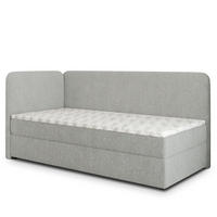 BOXBETT GINA 100x200 cm mit Matratze und Topper, H2+H3 - Hellgrau - Hellgrau, Holz (100/200cm) - MASSENO