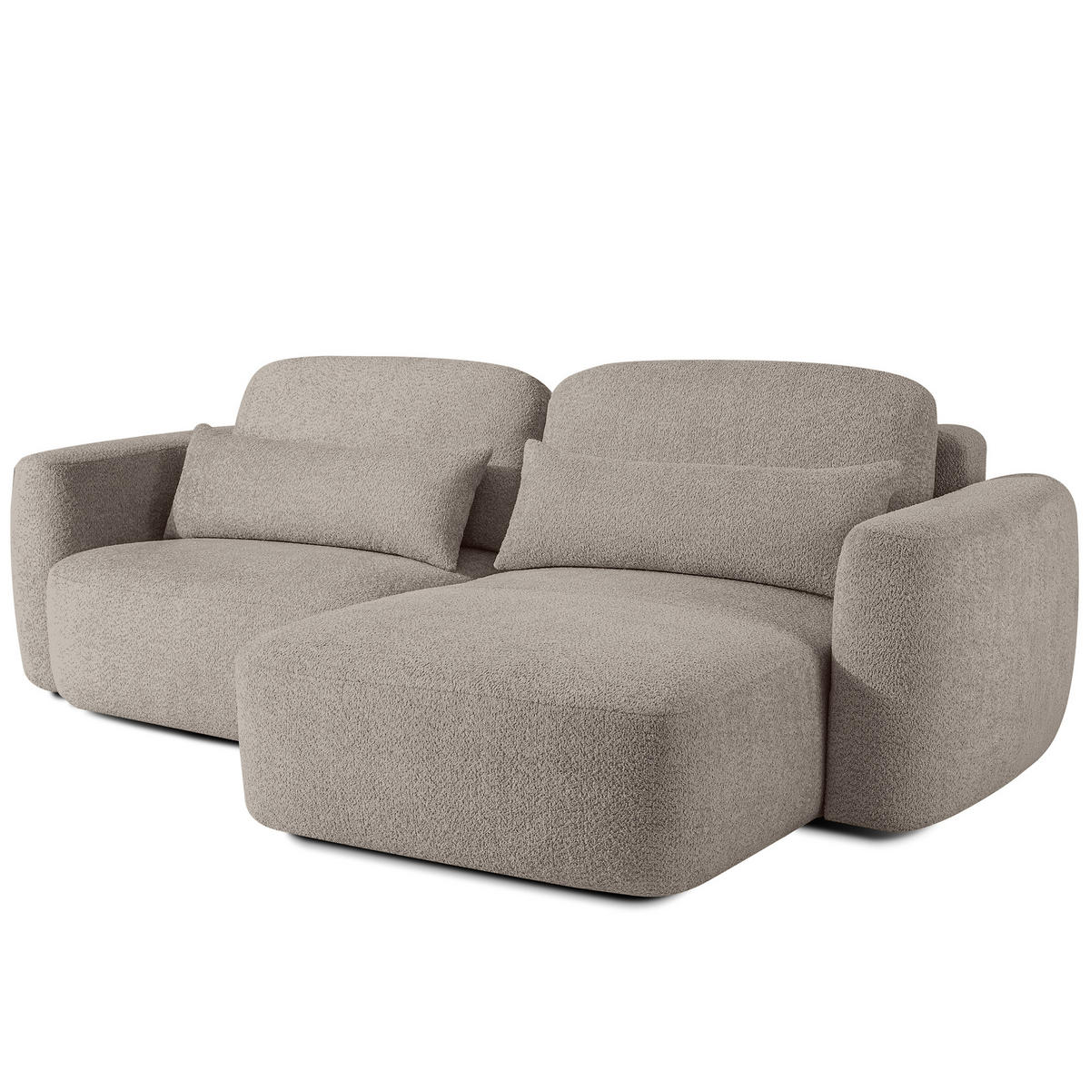 ECKSOFA rechts ELOSA - Grau, Holz/Textil (245/165cm) - KONSIMO®