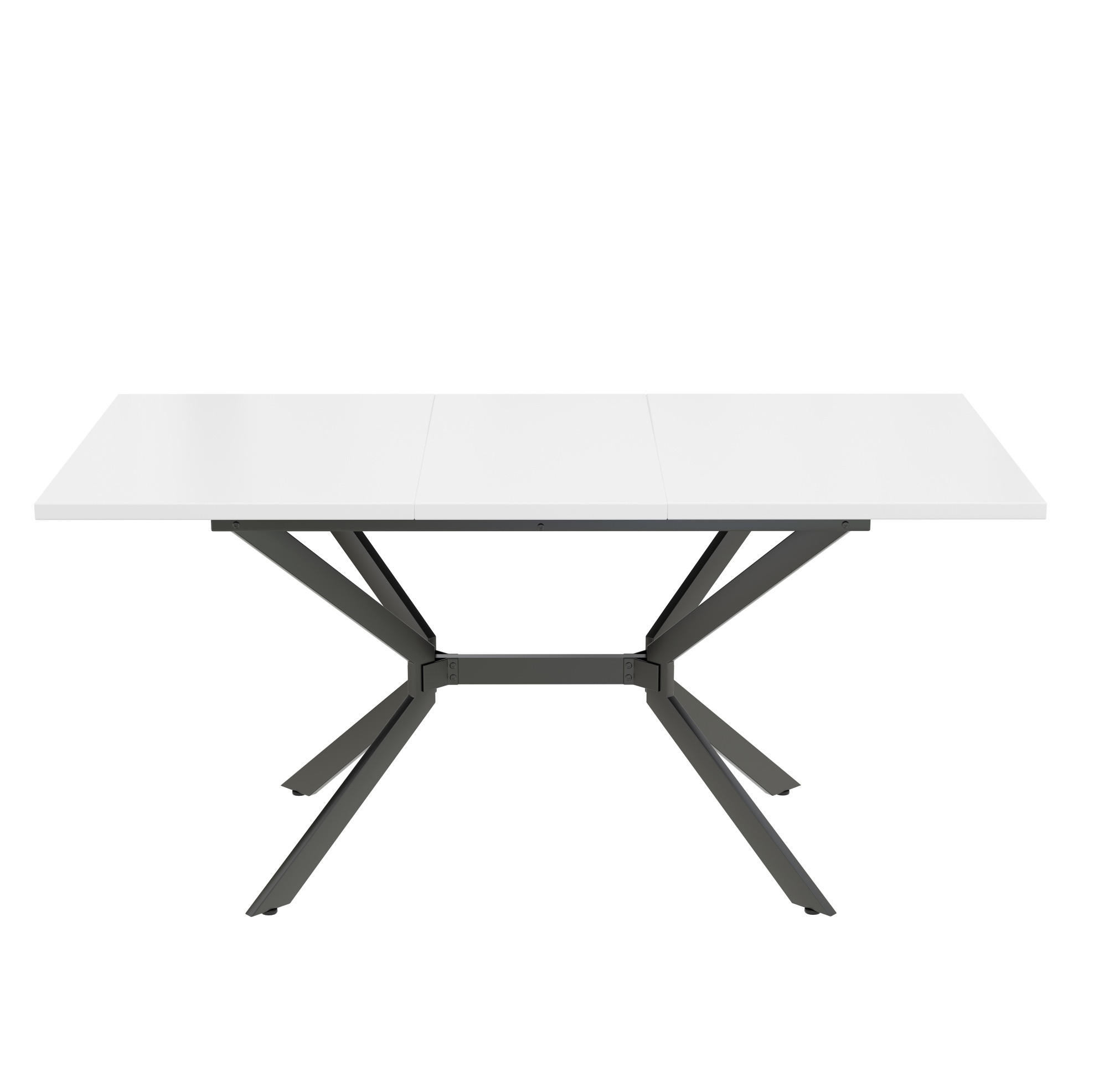 ESSTISCH 120/160/80 cm ausziehbar mit MDF-Tischplatte und Metallbeinen, Weiß - Weiß, Holzwerkstoff (160/75/80cm) - Redom