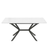 ESSTISCH 120/160/80 cm ausziehbar mit MDF-Tischplatte und Metallbeinen, Weiß - Weiß, Holzwerkstoff (160/75/80cm) - Redom
